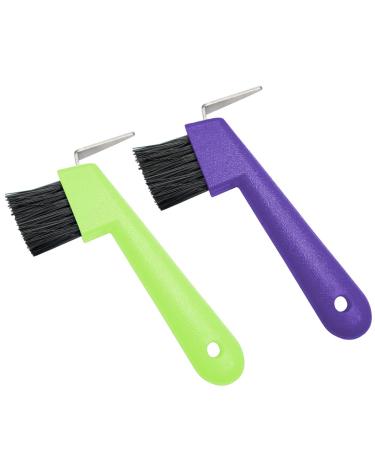 HZAOPZE 2 PCs Hufkratzer Huf outskirts with brush 2 in 1 hoof outcraper horse care accessories hoof scraper anti -slipping horse grooming tools for clean hooves for hoof care random color