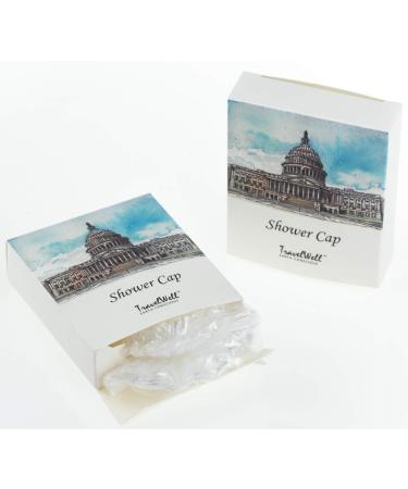 TRAVELWELL Clear Disposable Shower Caps - 100 Sets/Case | Individually Wrapped Hotel Toiletries Amenities | Landscape Series - Buy Online on SooperMarket.com