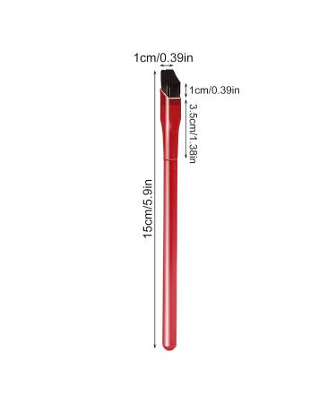 Professional Eyebrow Brush with Spoolie - Fiber Bristles Angled & Flat Applicator for Liquid Gel & Eyeshadow - 5.91 Inch Red - Buy Online on SooperMarket.com
