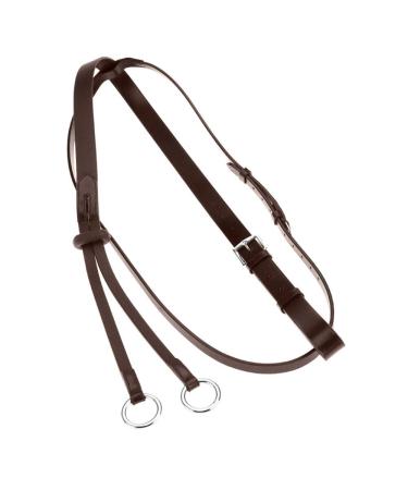 HORZE Adjustable Leather Running Martingale | Rubber Stopper Included - Dark Brown - Cob Dark Brown Cob
