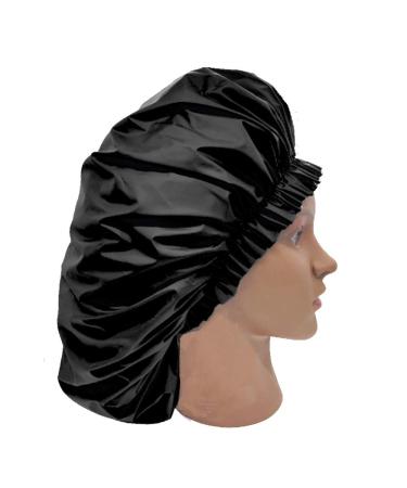 Elebox 2 Pack Waterproof Super Jumbo Shower Caps for Women with Long Hair - Black - Buy Online on SooperMarket.com