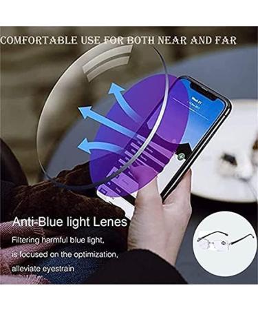 Sapphire Dual Focus Anti Blue Light Reading Glasses - High Hardness 1.5 Diopters for Men & Women in Purple Blue - Buy Online on SooperMarket.com