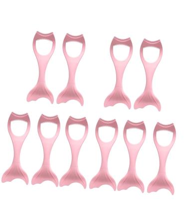 Healeved 10 Pcs Mascara Brush Jewelry Cleaner Lash Mascara Marscara Make up Beauty Tools Pink