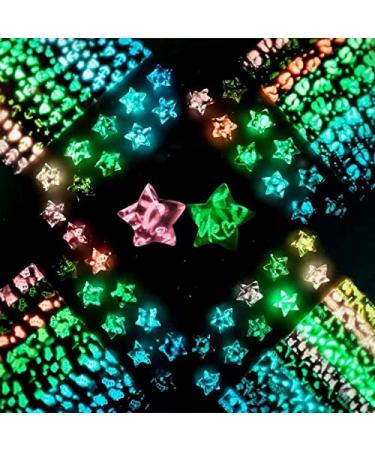 840 Sheets Luminous Origami Stars Paper with 4 Patterns Star Paper Strip Lucky Paper Stars for DIY Handmade Crafts 1