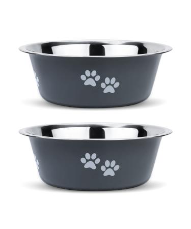 2 Pack Dog Bowls (860ML) Stainless Steel Dog Bowls with Nonslip Silicone Bottom Pet Feeding Bowls for Cat Pups-Food and Water Bowls for Small Medium Dogs