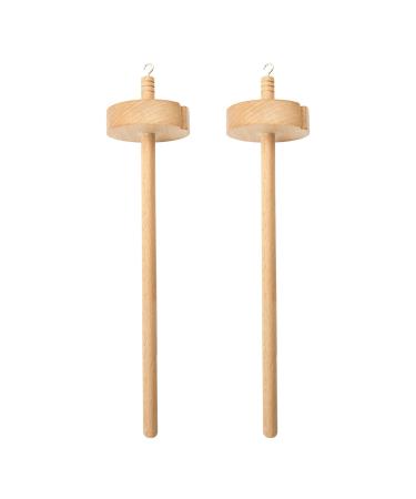 YWNYT 2Pcs Spindle Top Whorl Yarn Spinner Smooth Finish Hand Carved Wooden Tool 12 inche Drop Spindle for Beginners and Advance Users