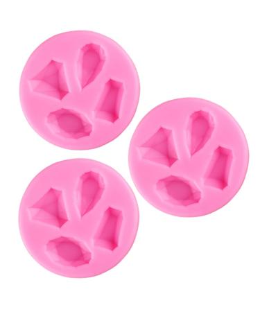 FELTECHELECTR 3pcs Supplies Silicone Gems Tool Tray Gadget Mold Shape Cake Diamond Candy Baking Chocolate Kitchen