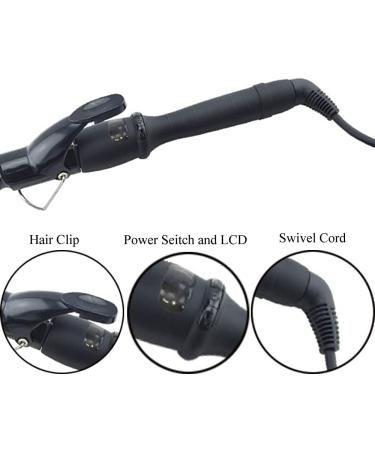 Spiral Hair Curler Beach Wave Curler 25mm Spiral Curling Iron Wand Professional 1 inch Ceramic Crimping Iron for Short and Long Hair LCD Display Hair Crimper Beach Wave Curler Hair Wand - Buy Online on SooperMarket.com