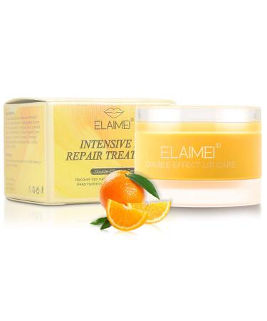Double-Effect Lip Scrub Mask | Exfoliating & Moisturizing Lip Treatment for Cracked Lips - Overnight Repair Balm (Orange - Buy Online on SooperMarket.com