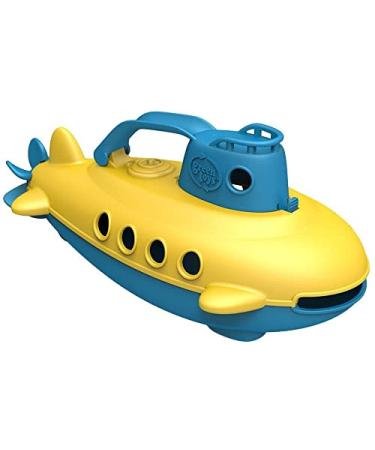 Green Toys 8601032 Submarine Bath Toy Play Boat Sustainable Bath Toy for Children from 6 Months Yellow Blue