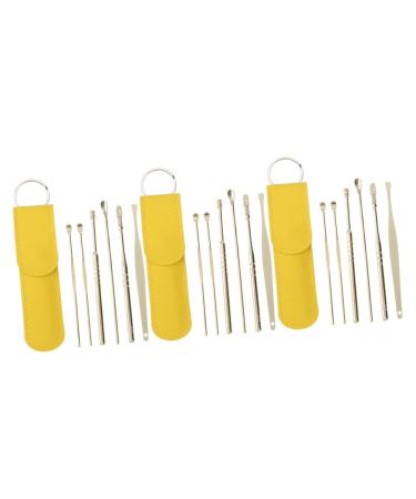 Healvian 3 Sets Ear Picking Tool Earring Kit Earring Cleaner Ear Cleaners Earwax Cleaner Tool Ear Wax Picking Tool Ear Picker Stainless Steel Golden Ear Wax Remover Ear Wax Cleaner Massage Goldenx3pcs 11.5X2.7X1cmx3pcs