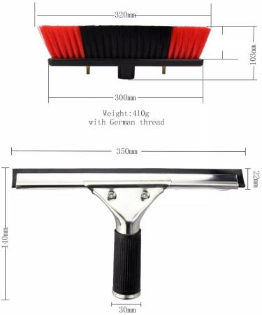 Window Cleaning Kit Professional Window Cleaning Equipment Extendable Window Cleaning Pole and Squeegee Cleaner/10.8 M 35cm Brush Head 5M/17FT - Buy Online on SooperMarket.com