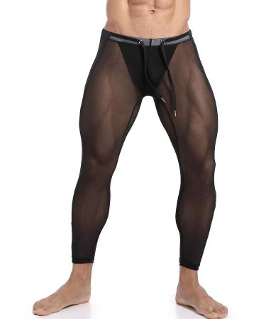 MIZOK Men's Mesh Yoga Pants Compression Tights Medium Black - Buy Online on SooperMarket.com