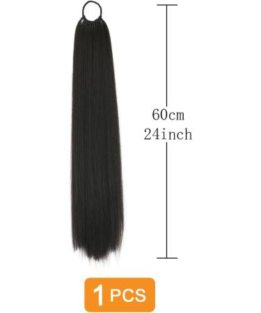 prinfantasy Human Hair Straight Wrap Around Ponytail Extensions Hairpiece Yaki Straight Hairpieces Magic Paste Long Ponytail for Women Girls Netural Black 24 In GBMW278 MW278 24 inch - Buy Online on SooperMarket.com
