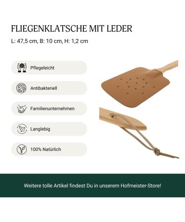 Hofmeister Large Leather Fly Clapper & Mosquito Shredder | Effective Insect Control with Wooden Handles - Shop Internationally! - Buy Online on SooperMarket.com