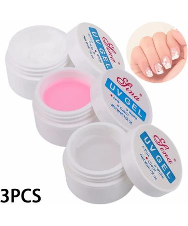 3 Colors Quick Uv Builder Gel Nail Extension Gel Nail Strengthen Uv Gel Nail Art Manicure Set Crystal Enhancement Gel For Professional Or Beginner 3PCS - Buy Online on SooperMarket.com