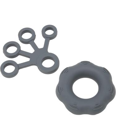 Finger Exerciser Soft Lightweight Silicone Grip Strengthener Washable Flexible for Weak Hands (Dark Grey) - Buy Online on SooperMarket.com