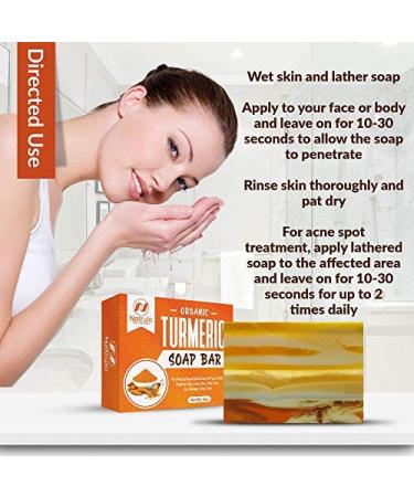 Organic Turmeric Soap Bar | Handcrafted in USA with Calendula & Aloe Vera | Brightens Skin, Fades Scars, Evens Tone | Face & Body Cleanser for Sun Damage & Age Spots - Buy Online on SooperMarket.com