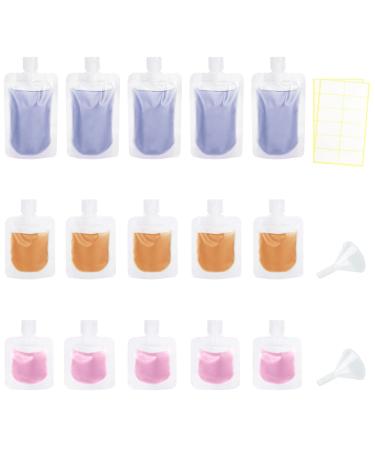 Mulaibdin 15 pieces of travel bottles for filling travel bottles Set 30/50/100ml squeezing skills for self -filling Travel Bottles for Toiletries Travel Gadgets Aircraft travel container for shampoo