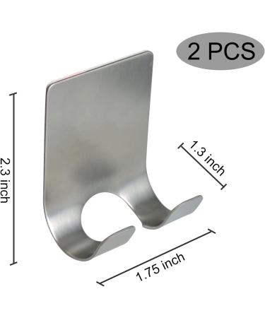 Funincrea 2-Pack Shaver Holder | Self-Adhesive Stainless Steel Hooks for Shower Razors Towels & More - Gray - Buy Online on SooperMarket.com