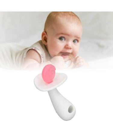 Silicone Baby Teether Stick for 6-12 Months | Easy-to-Clean Teething Toy in Candy Shape | BPA-Free (Pink White) - Buy Online on SooperMarket.com