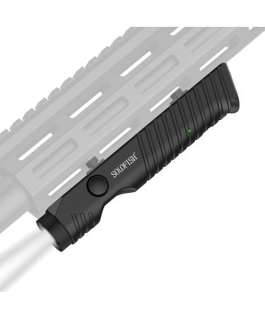 SOLOFISH 1450 Lumens Tactical Flashlight with White LED, MLOK Mount Weapon Light with Anti-Slip Cover Design Compatible with M-Lok Rail, Magnetic Rechargeable