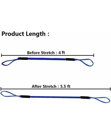 NIUTRIP Bungee Boat Dock Line 2Pack 4-5.5FT Blue - Stretchable Mooring Rope for Pontoon Jet Ski, SeaDoo, Kayak - Boating Gifts for Men - Fishing Boat Accessories - Buy Online on SooperMarket.com
