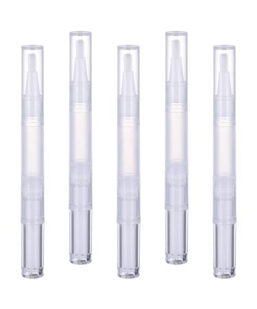 Frcolor 5pcs 3ml Nail Twist Pens Empty Transparent Nail Oil Pen with Brush Tip Cosmetic Container Applicators Eyelash Growth Liquid Tube