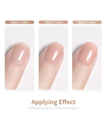 RARJSM Milky Rose Gel Nail Polish - Soak Off Clear Nude Pink French Manicure Varnish - 15ml LED UV Gel for Home Salon DIY - Buy Online on SooperMarket.com