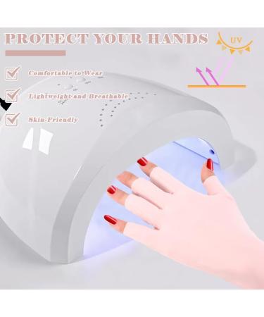 Betinyar 2 Sets of UV Gloves for Gel Nails UPF50+ Fingerless UV Light Gel Nail Gloves UV Protective Gloves(Pink) - Buy Online on SooperMarket.com