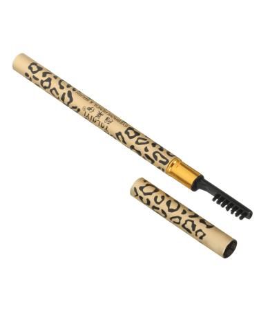 MUSISALY 2pcs Double Head Eyebrow Pencil Brow Gel Brow Brush Pencil for Eye Brown Teezers Puff) Uk Wooden 1 count (Pack of 1) Black