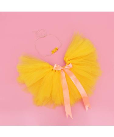Amosfun Christmas Baby Girl Tutu Skirt and Headband Set - Newborn Photography Outfit for Xmas Party (0-12 Months) - Yellow - Buy Online on SooperMarket.com