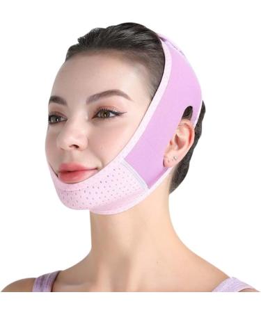 Chin Strap for Double Chin for Women Soft V Line Face Lifting Chin Strap Double Chin Reducer Slimming Face Mask Lifting Belt (Purple Pink) - Buy Online on SooperMarket.com