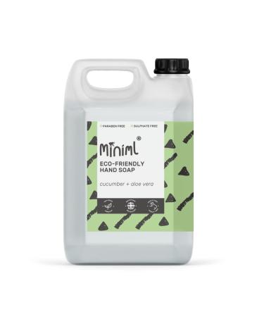 Miniml Hand Soap Wash Liquid 5L Refill - Cucumber & Aloe Vera Infused Hand Skin & Body Wash Gel for Soft and Sensitive Skin Care - 100% Vegan & Cruelty Free