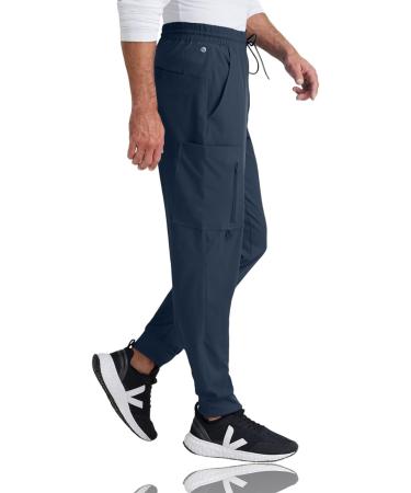 BARCO One Vortex Men's Scrub Jogger - Elastic Waist Eco-Friendly 4-Way Stretch Pant - Steel - Size Medium - Buy Online on SooperMarket.com