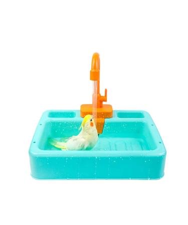kathson Bird Bathtub Parrot Shower Box Bathing Tub Container Cage Accessory for Small Medium Parakeet Cleaning Supplies