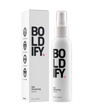 BOLDIFY Hair Thickening Spray - Get Thicker Hair in 60 Seconds - Stylist Recommended Hair Products for Women & Men - Hair Volumizer + Texture Spray Hair Thickener for Fine Hair - 8 oz 8 Fl Oz (Pack of 1)
