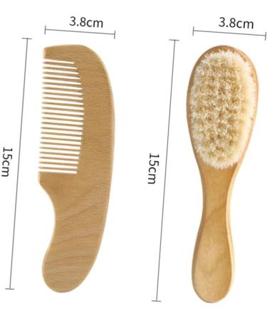 Kisangel Shower Hair Brush Set for Toddlers and Infants - Baby Newborn Cap, Wooden Comb, Massage Brush - Registry Care Kit for Soft Scalp and Hair - Buy Online on SooperMarket.com