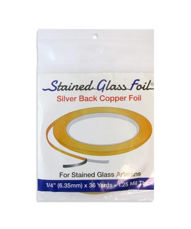 Stained Glass 1/4 Copper Foil - Silver Back - 1.25 Mil. Thick