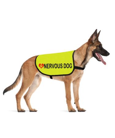 Nervous Dog Jacket Vest Rescue Dogs Anxious Dogs Scared Dogs Slogan Warning Vest (Nervous Dog Large) Nervous Dog L EU