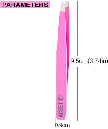 Professional Stainless Steel Eyebrow Tweezers for Precision Plucking and Ingrown Hair Removal - Pink - Buy Online on SooperMarket.com