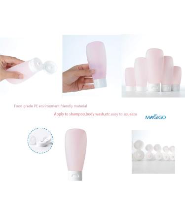 16 Pack MAGIGO Pink Toiletries Travel Bottle Set | TSA Approved Leak Proof Airline Carry-On for Women - Buy Online on SooperMarket.com