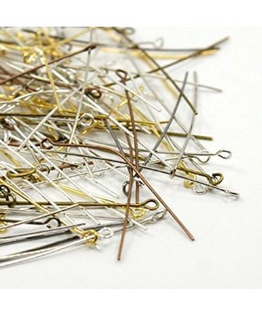 Solid Brass Eye Pins Findings for Jewelry Making - Mixed Color Assorted 50mm x 21 Gauge - Buy Online on SooperMarket.com
