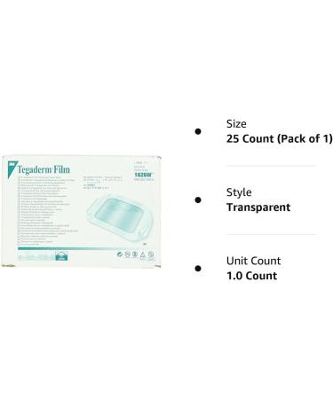 3M Tegaderm Transparent Dressing 4 x 4.75 (10 x 12 cm) 25/Box 1626W - Pack of 25, for Wound Care - Buy Online on SooperMarket.com