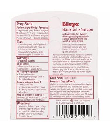 BLISTEX Medicated Lip Ointment 0.21 Oz - Pack of 3 | Soothes & Protects Lips - Buy Online on SooperMarket.com