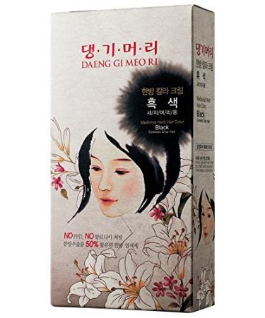 Daeng Gi Meo Ri Korean Herbal Hair Dye Color Cream Black - PPD-Free Gray Coverage Hair Protection High-Keratin Formula 5 Oz