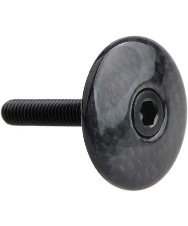 Wanyifa 1 1/8 3K Carbon Fiber Cycling Headset Stem Top Cap - Glossy with Black Finish | Includes M6x35mm Titanium Bolt - Buy Online on SooperMarket.com