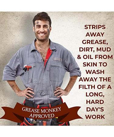 Men's Natural Mechanic Soap 4oz - Exfoliating Soap Bar for Hands & Body - Citrus, Sandalwood, Vanilla & Coffee - Handcrafted Tough-on-Grease Soap - Buy Online on SooperMarket.com