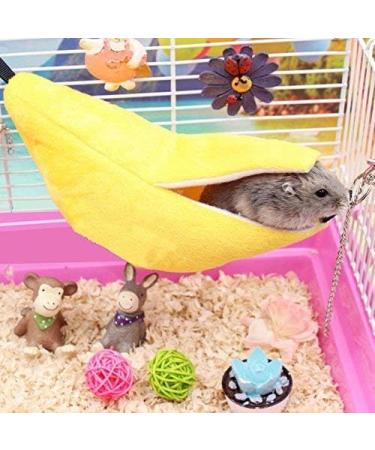 Banana Hamster Bed House Hammock Small Animal Warm Bed House Cage Nest Hamster Accessories for Sugar Glider Hamster Small Bird Pet - Buy Online on SooperMarket.com