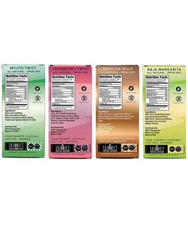 RSVP Skinnies Zero Sugar Cocktail Mixer Variety Pack - 24 Drink Powders, Low Carb & Gluten Free - Buy Online on SooperMarket.com